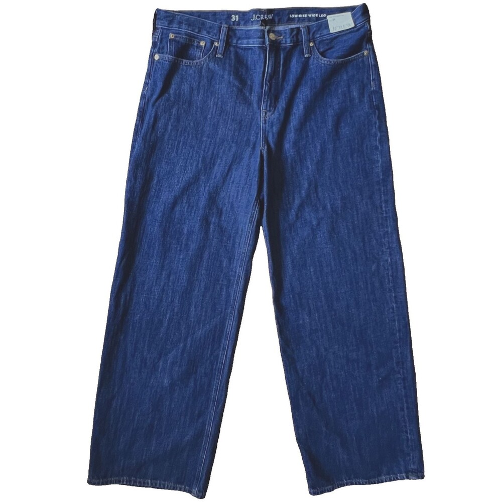 J.Crew Womens Jeans 31 Wide Leg  Low Rise Denim 100% Cotton Regina Wash NWT